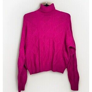 NWT TRUTH by Republic Woman’s Long Sleeve Turtleneck Sweater Top Berry Pink XL